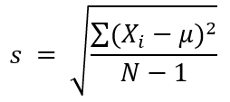 formula desviación estándar de la muestra